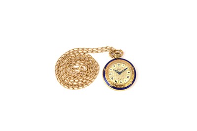 Lot 560 - An 18ct yellow gold cased fob watch