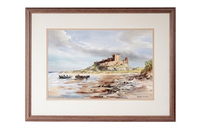 Lot 1614 - Ronald Lambert Moore - Bamburgh Castle | watercolour