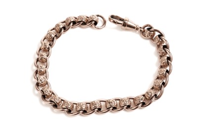 Lot 816 - A 9ct rose gold fancy belcher link chain bracelet