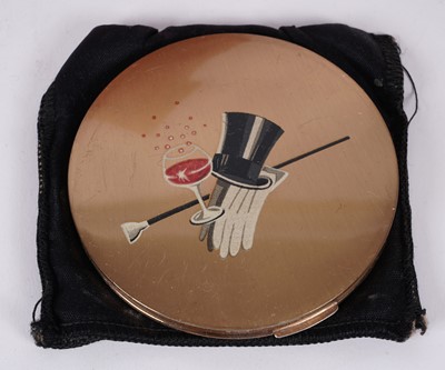 Lot 213 - Vintage powder compacts; and a pair of opera glasses by Iris of Paris