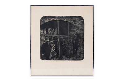 Lot 1460 - Tom McGuinness - Miners Entering The Cage | etching