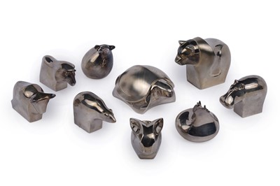 Lot 85 - A collection of Dansk Designs silver plated animal paperweights