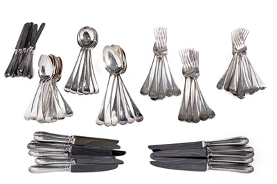 Lot 277 - A George V silver part-canteen of Old English pattern flatware and cutlery; and others