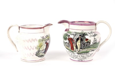 Lot 953 - ﻿Two small 19th Century pearlware jugs