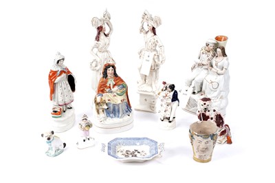 Lot 390 - ﻿A collection of 19th Century and later Staffordshire and other figures