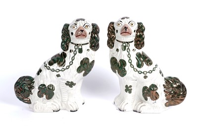 Lot 975 - A pair of 19th Century Staffordshire spaniels