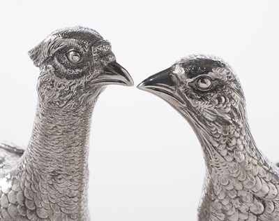 Lot 34 - A pair of large continental silver table decorations