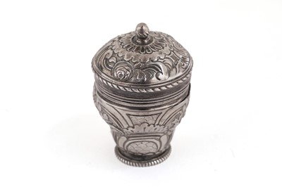 Lot 304 - A George II/III silver pocket nutmeg grater in the form of a miniature urn