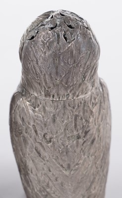 Lot 305 - A pair of Victorian silver novelty condiments in the form of owls