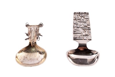 Lot 35 - A mid-19th century Swedish silver spoon; and another Swedish silver spoon