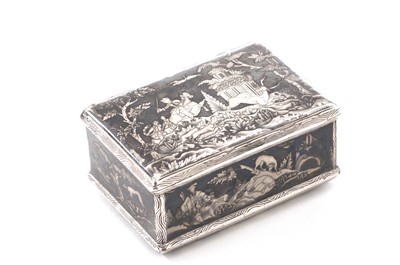 Lot 288 - An mid-18th century continental silver and niello work snuff box