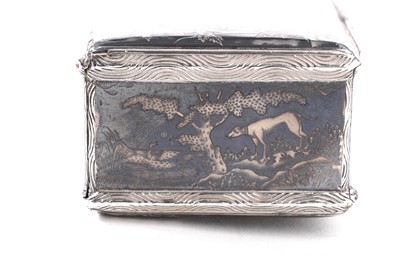 Lot 288 - An mid-18th century continental silver and niello work snuff box