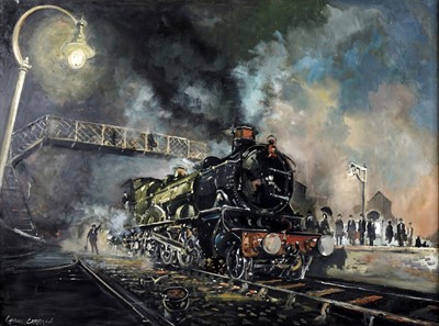 Lot 505 - Cavan Corrigan - Train at Bridgnorth Station | oil