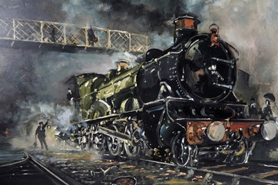 Lot 505 - Cavan Corrigan - Train at Bridgnorth Station | oil