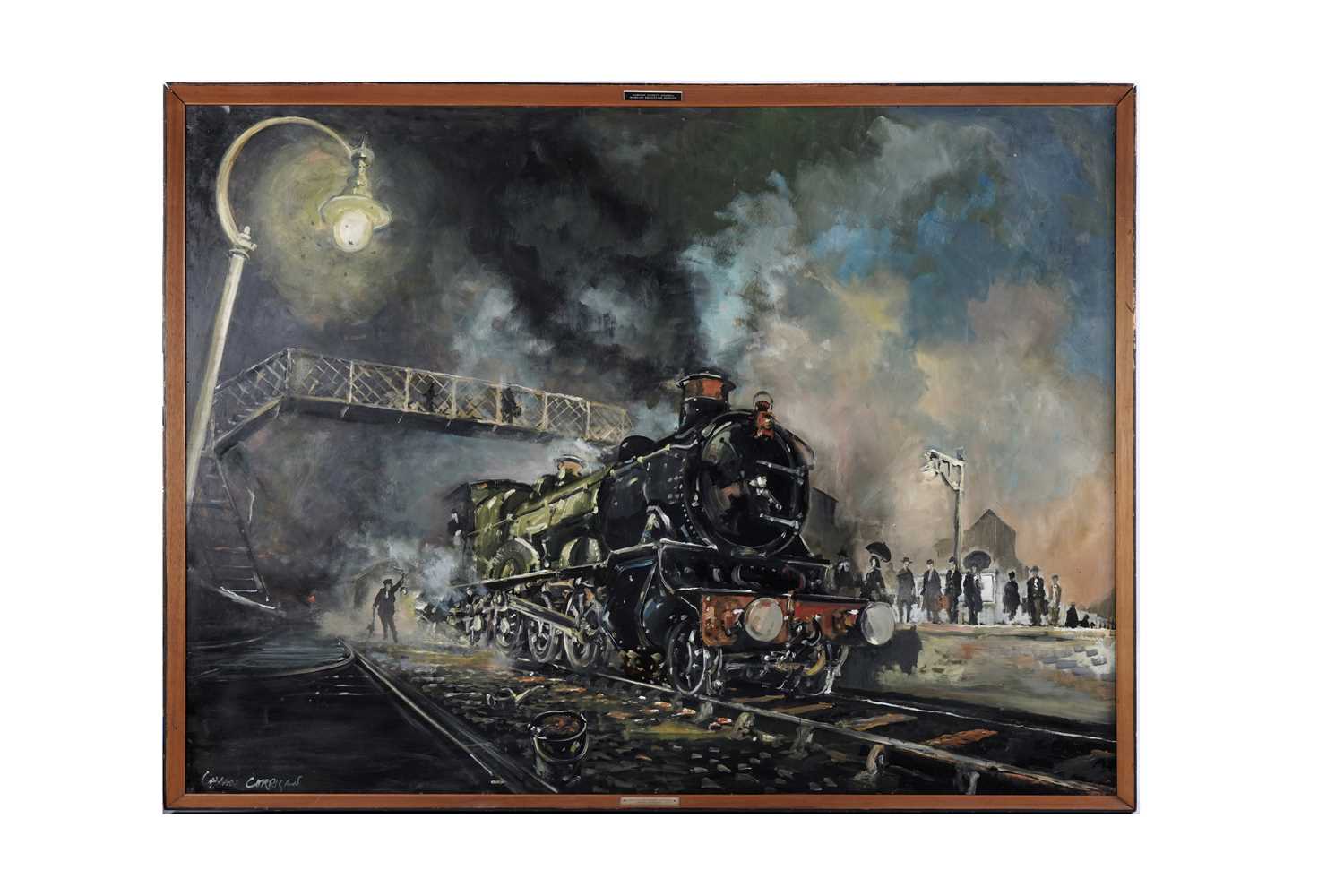 Lot 505 - Cavan Corrigan - Train at Bridgnorth Station | oil
