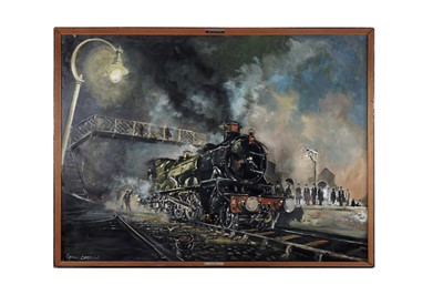 Lot 505 - Cavan Corrigan - Train at Bridgnorth Station | oil