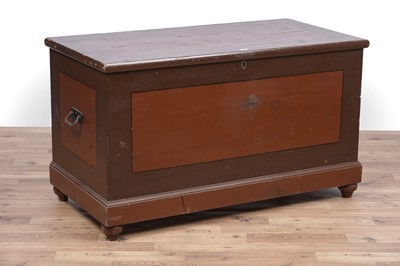 Lot 35 - A late 19th Century Scottish painted pine blanket box