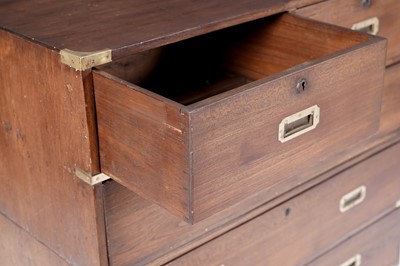 Lot 1484 - A 19th Century mahogany campaign chest