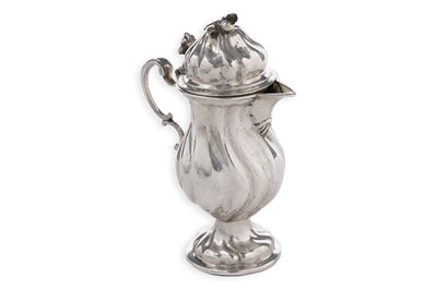 Lot 33 - A small 18th century German silver covered jug