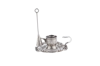 Lot 84 - An early Victorian Scottish silver chamberstick and snuffer