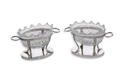 Lot 85 - A pair of George III silver openwork salts