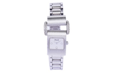 Lot 551 - Piaget Miss Protocol: an 18ct white gold and diamond lady's wristwatch