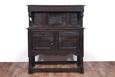 Lot 104 - An 18th Century oak drop-leaf dining table; and other items