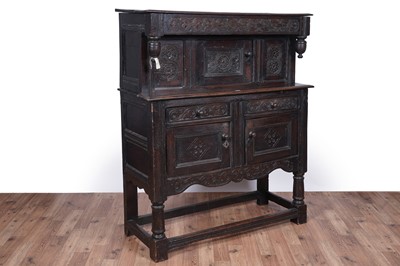 Lot 104 - An 18th Century oak drop-leaf dining table; and other items