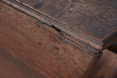 Lot 104 - An 18th Century oak drop-leaf dining table; and other items