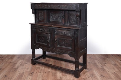 Lot 104 - An 18th Century oak drop-leaf dining table; and other items