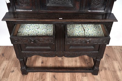 Lot 104 - An 18th Century oak drop-leaf dining table; and other items