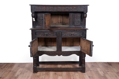 Lot 104 - An 18th Century oak drop-leaf dining table; and other items