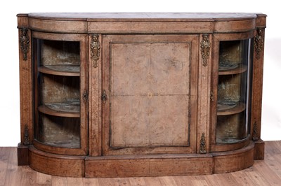 Lot 108 - A Victorian inlaid burr walnut and walnut ormolu mounted credenza