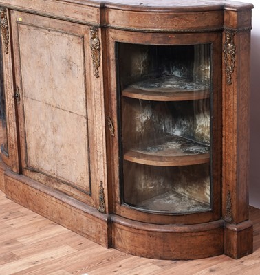 Lot 108 - A Victorian inlaid burr walnut and walnut ormolu mounted credenza