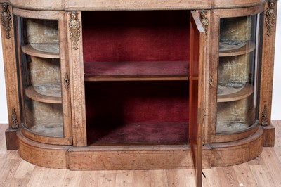 Lot 108 - A Victorian inlaid burr walnut and walnut ormolu mounted credenza