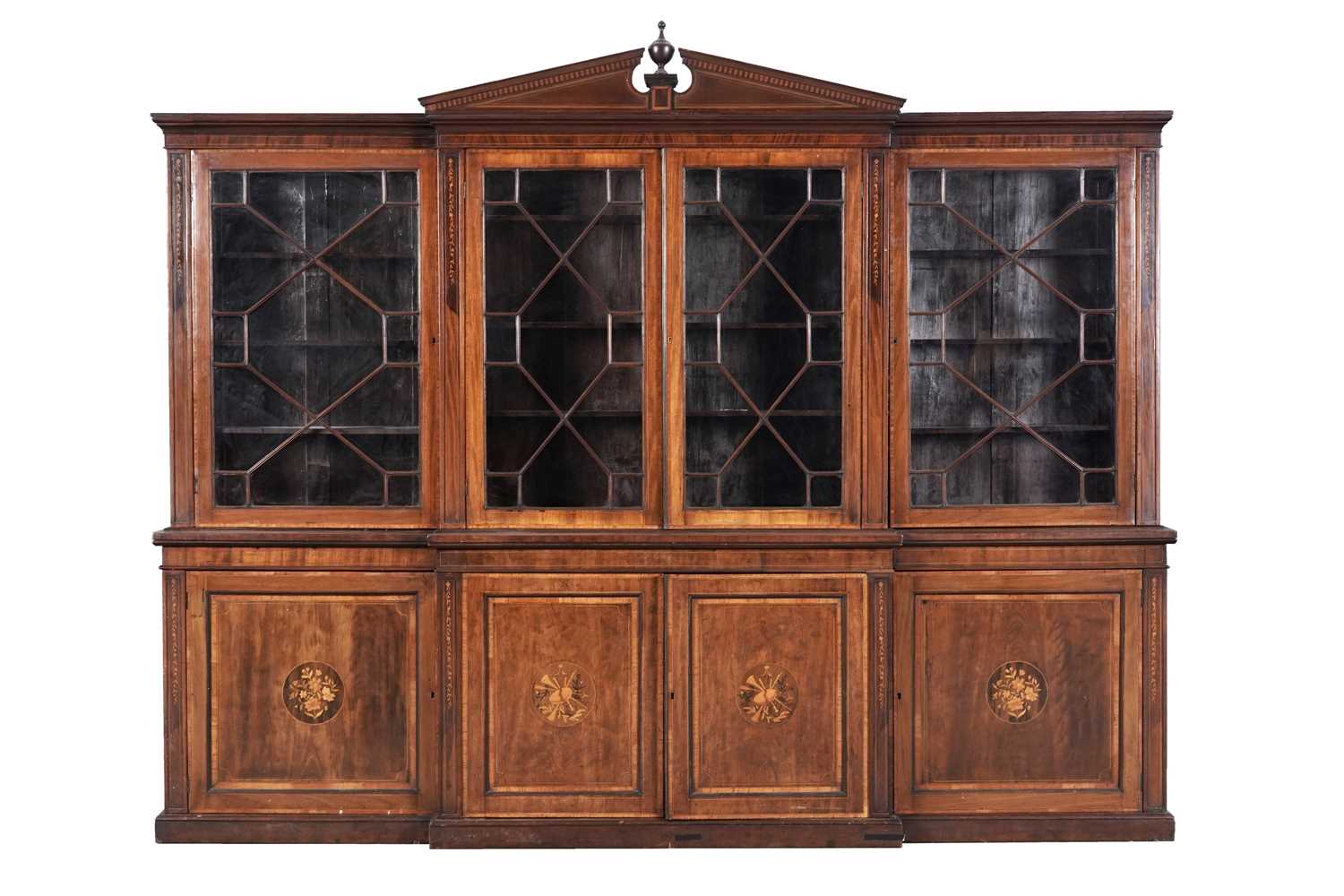 Lot 1266 - A large and impressive 19th Century mahogany breakfront bookcase