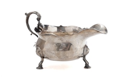 Lot 1087 - A George II silver sauceboat