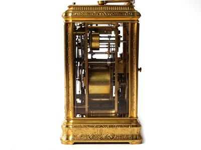 Lot 1372 - A 19th Century French repeating carriage alarm clock retailed by Howell, James & Co