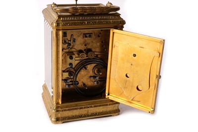 Lot 1372 - A 19th Century French repeating carriage alarm clock retailed by Howell, James & Co