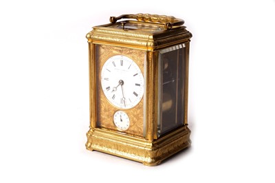 Lot 1372 - A 19th Century French repeating carriage alarm clock retailed by Howell, James & Co