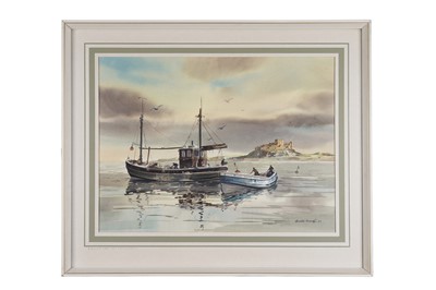 Lot 279 - Ronald Lambert Moore - Evening Chat off Bamburgh | watercolour