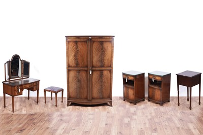 Lot 126 - A Georgian style mahogany six-piece bedroom suite; and a mahogany sewing box