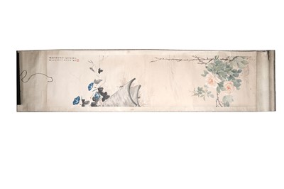 Lot 895 - Attributed to Sung-yu Wang - A picture of Autumn insects | watercolour scroll