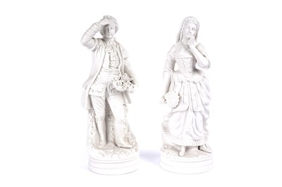 Lot 937 - A pair late 19th Century Parian figures