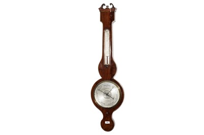 Lot 205 - A mid-19th Century inlaid mahogany wheel barometer by Mastaglio & Molteni Newcastle