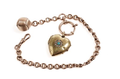 Lot 786 - A rose gold Albert watch chain or bracelet