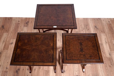 Lot 49 - Wylie & Lockhead Ltd, Glasgow: a walnut banded nest of three tables