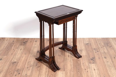 Lot 49 - Wylie & Lockhead Ltd, Glasgow: a walnut banded nest of three tables