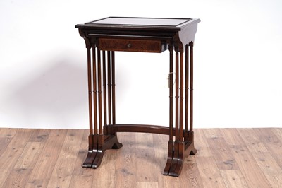 Lot 49 - Wylie & Lockhead Ltd, Glasgow: a walnut banded nest of three tables