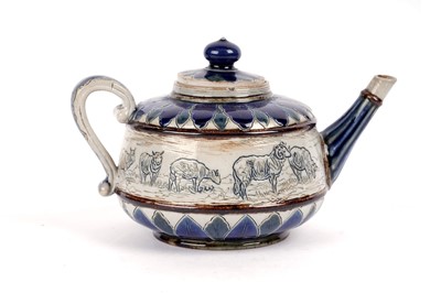 Lot 976 - A Royal Doulton Hannah Barlow teapot and cover